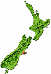 New Zealand map showing Christchurch